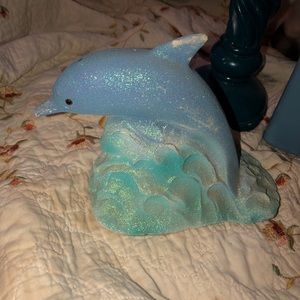 Dolfin on water figurine ceramic home decor